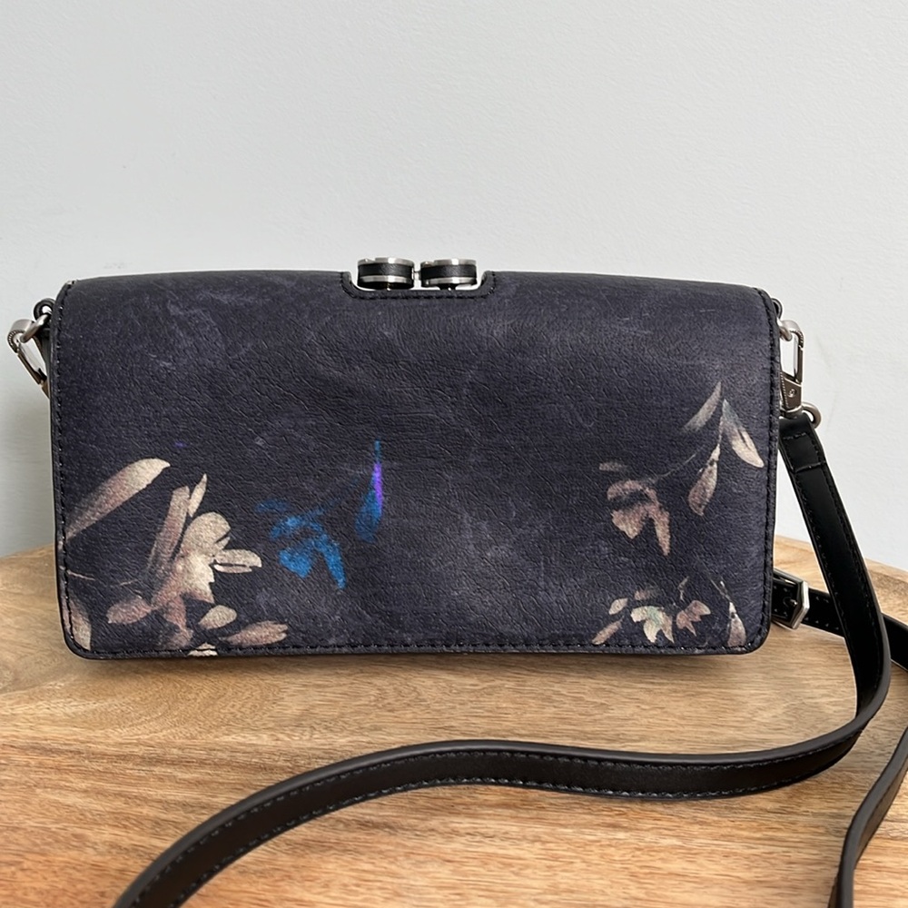 Aimee Kestenberg 100% Leather Crossbody Bag Clutch with Kisslock Pouch Inside